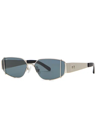 For Art's Sake Talia Rectangle-frame Sunglasses In Silver