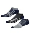 For Bare Feet Dallas Cowboys Stripe Stack Three-pack No Show Sock Set In Heather Gray
