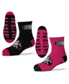 For Bare Feet Youth Boys And Girls Toronto Raptors Two-pack Quarter-length Team Socks In Black