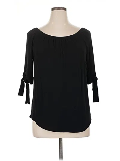 Pre-owned For Cynthia 3/4 Sleeve Blouse In Black