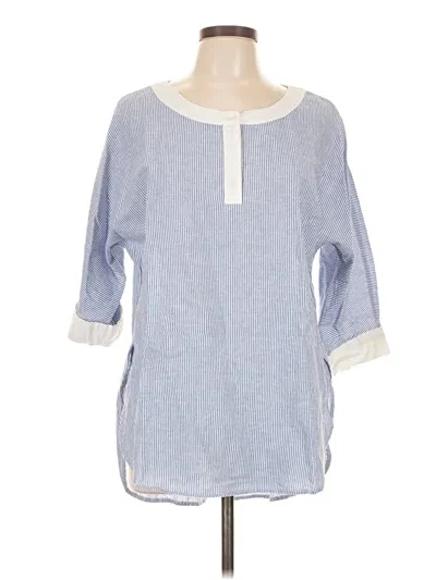 Pre-owned For Cynthia 3/4 Sleeve Blouse In Blue