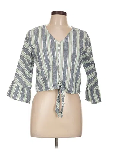 Pre-owned For Cynthia 3/4 Sleeve Blouse In Green