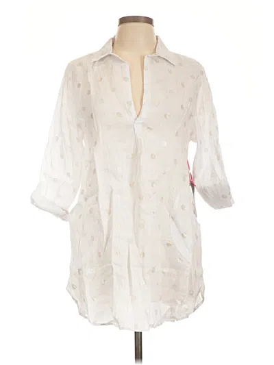 For Cynthia 3/4 Sleeve Button Down Shirt In Ivory