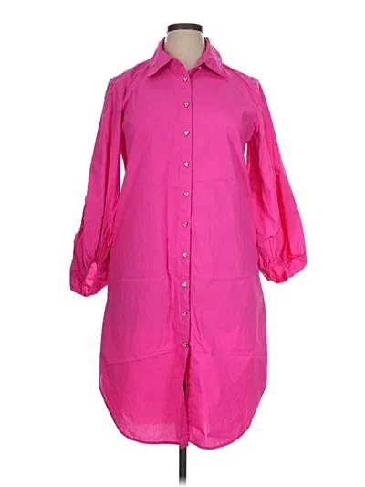Pre-owned For Cynthia 3/4 Sleeve Button Down Shirt In Pink