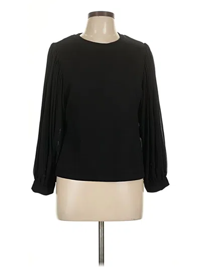 Pre-owned For Cynthia 3/4 Sleeve Top Black Mock Neckline Tops