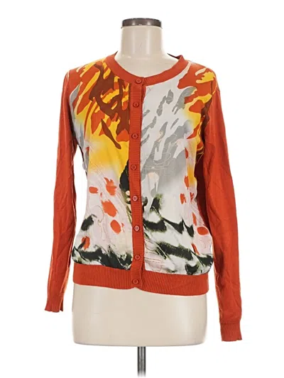 Pre-owned For Cynthia Cardigan Sweater In Orange