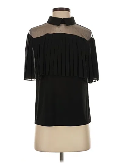 Pre-owned For Cynthia Short Sleeve Blouse In Black