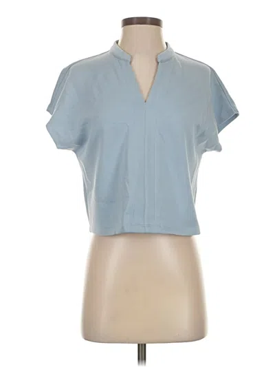 Pre-owned For Cynthia Short Sleeve Blouse In Blue