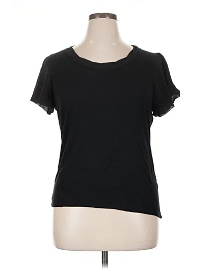 Pre-owned For Cynthia Short Sleeve Top Black Scoop Neck Tops