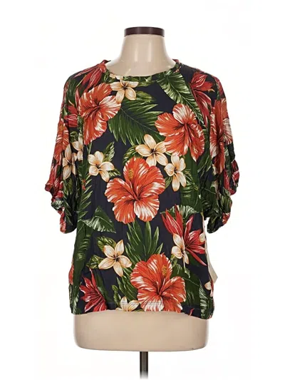 Pre-owned For Days Short Sleeve Blouse In Green