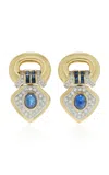 For Future Reference Vintage 18k Yellow Gold Blue Sapphire And Diamonds Earrings