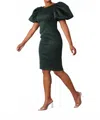 For Her Nyc Scuba Midi Dress In Hunter Green In Green