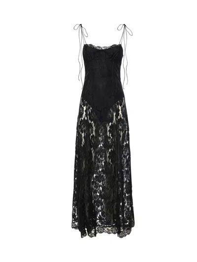 For Love &amp; Lemons Claudia Rose Long Dress In Black