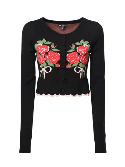 For Love &amp; Lemons Donella Knit Cardigan In Black
