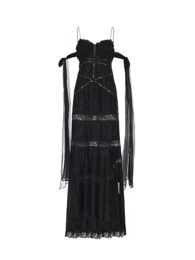For Love &amp; Lemons Rita Silk And Lace Dress In Black
