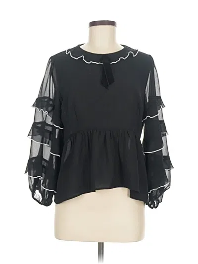 Pre-owned For Love & Lemons 3/4 Sleeve Blouse In Black