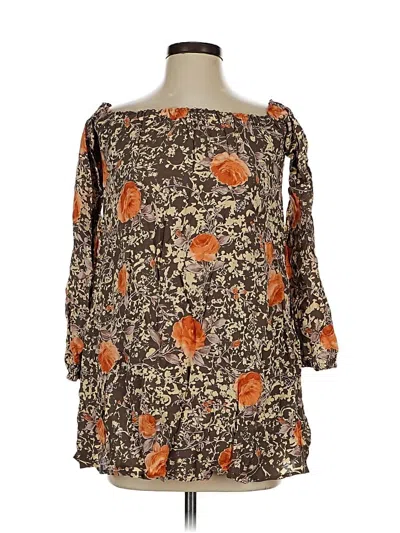 Pre-owned For Love & Lemons 3/4 Sleeve Blouse In Brown