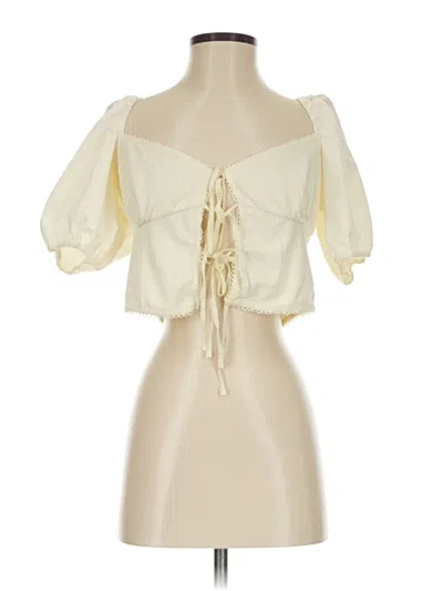 Pre-owned For Love & Lemons 3/4 Sleeve Blouse In Ivory