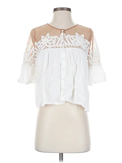 Pre-owned For Love & Lemons 3/4 Sleeve Blouse In Ivory