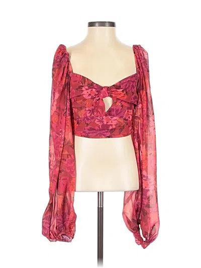 Pre-owned For Love & Lemons 3/4 Sleeve Blouse In Pink