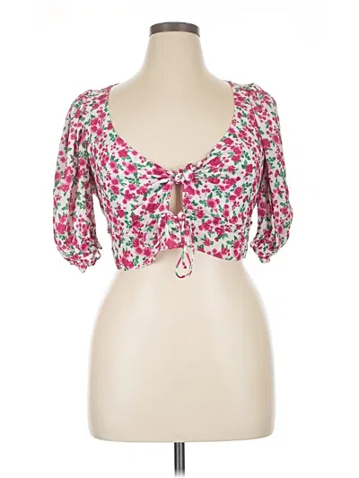 Pre-owned For Love & Lemons 3/4 Sleeve Blouse In Pink