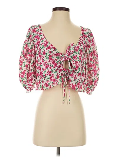 Pre-owned For Love & Lemons 3/4 Sleeve Blouse In Pink