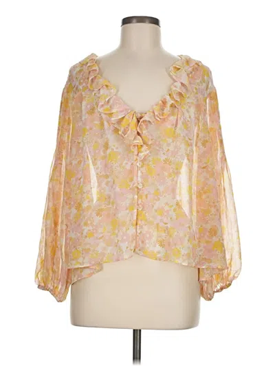 Pre-owned For Love & Lemons 3/4 Sleeve Blouse In Yellow