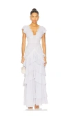 For Love & Lemons Adriana Gown In White