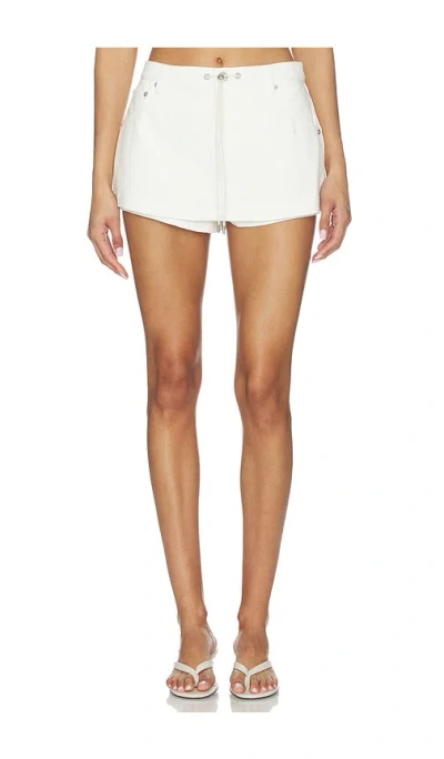 For Love & Lemons Agnes Denim Skort In White