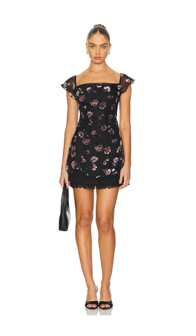 For Love & Lemons Aigrette Mini Dress In Black