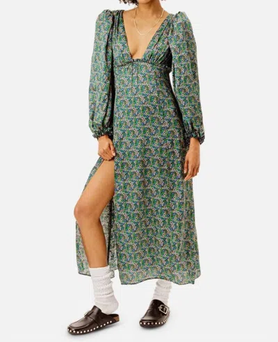For Love & Lemons Alisa Midi Dress In Green