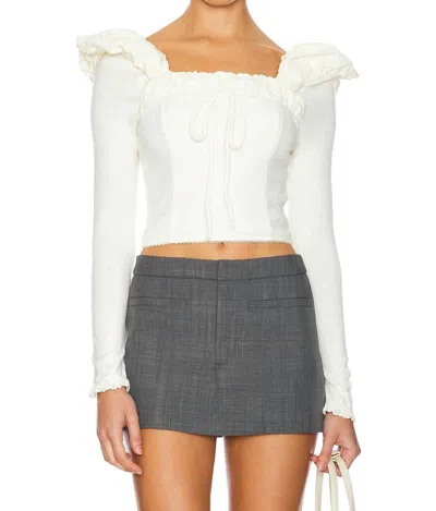 For Love & Lemons Aliyah Pointelle Top In Cream In White