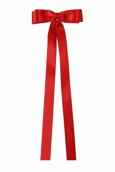 For Love & Lemons Amaya Satin Hair Bow In Red