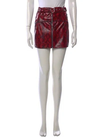Pre-owned For Love & Lemons Animal Print Mini Skirt In Purple