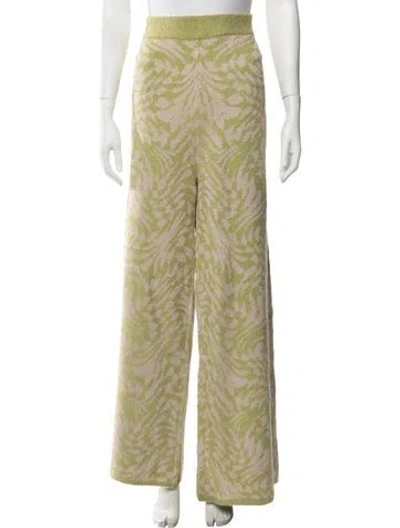 Pre-owned For Love & Lemons Animal Print Sweatpants In Green