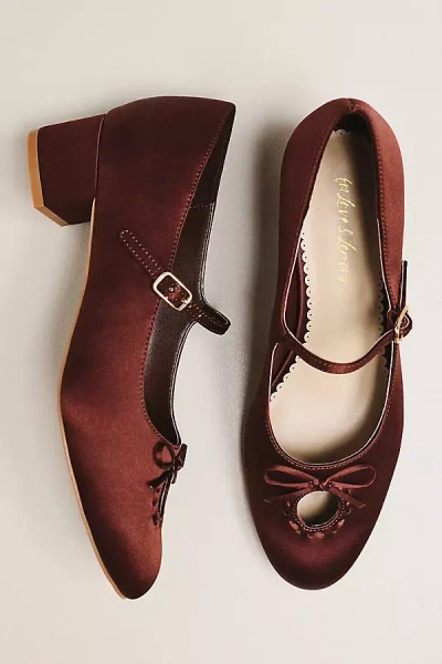 For Love & Lemons Annie Mary Jane Block Heels In Brown