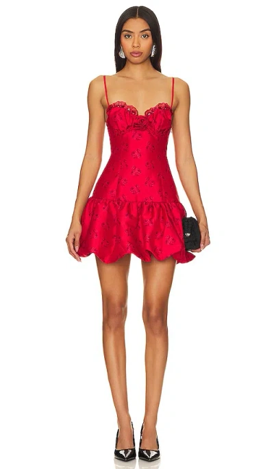 For Love & Lemons Annika Mini Dress In Red