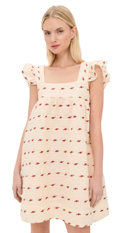 For Love & Lemons Aster Babydoll Mini Dress White