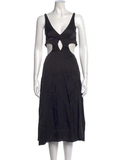 Pre-owned For Love & Lemons Asymmetrical Midi Length Dress In Multi
