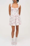 For Love & Lemons August Floral Minidress In Multi