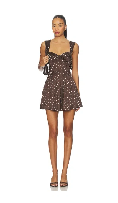 For Love & Lemons August Mini Dress In Brown