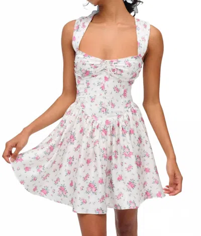 FOR LOVE & LEMONS AUGUST MINI DRESS IN WHITE