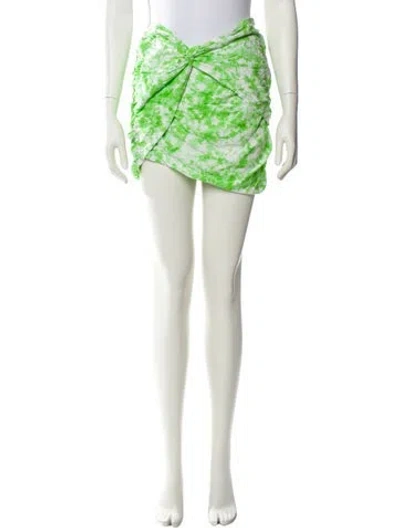 Pre-owned For Love & Lemons Bamboo Mini Skirt In Green