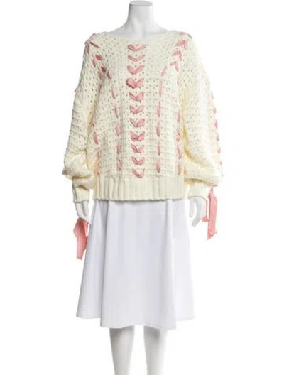 Pre-owned For Love & Lemons Bateau Neckline Sweater In Multi
