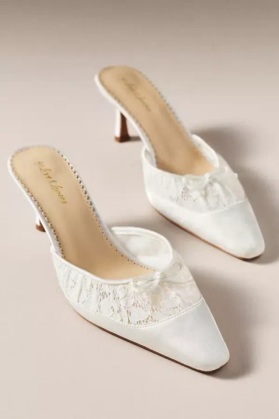 For Love & Lemons Beatrice Lace Mules In White