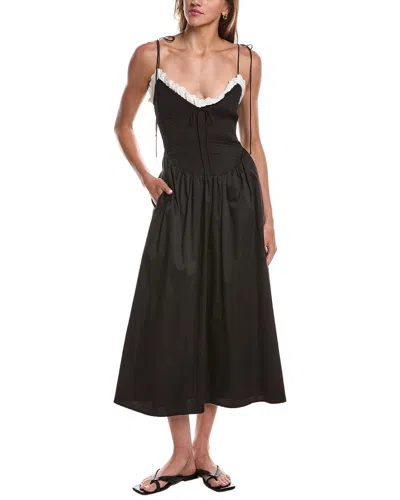 For Love & Lemons Bethany Midi Dress In Black