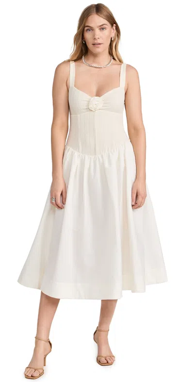 For Love & Lemons Billie Midi Dress Cream