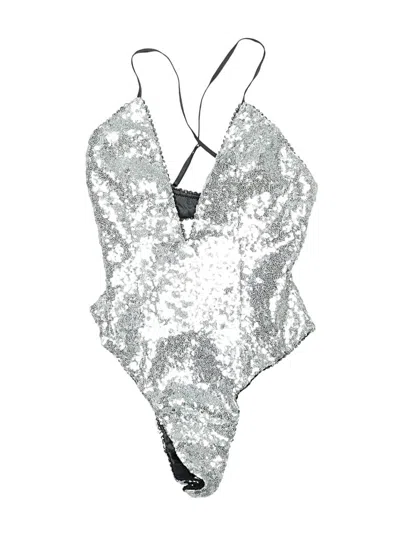 Pre-owned For Love & Lemons Bodysuit In Silver