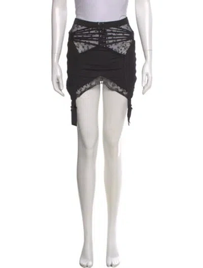 Pre-owned For Love & Lemons Bow Accents Knee-length Skirt In Black