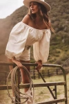 For Love & Lemons Bow-back Corset Blouse In White